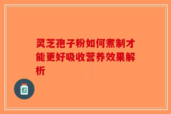 灵芝孢子粉如何煮制才能更好吸收营养效果解析