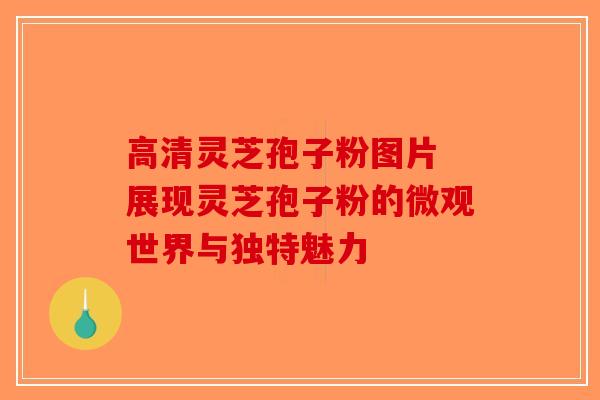 高清灵芝孢子粉图片 展现灵芝孢子粉的微观世界与独特魅力