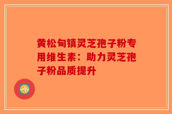 黄松甸镇灵芝孢子粉专用维生素：助力灵芝孢子粉品质提升