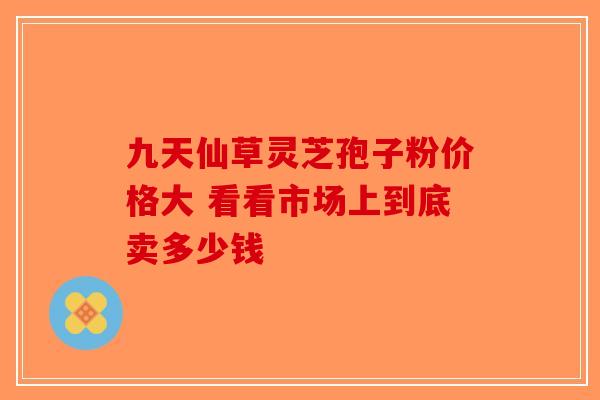 九天仙草灵芝孢子粉价格大 看看市场上到底卖多少钱