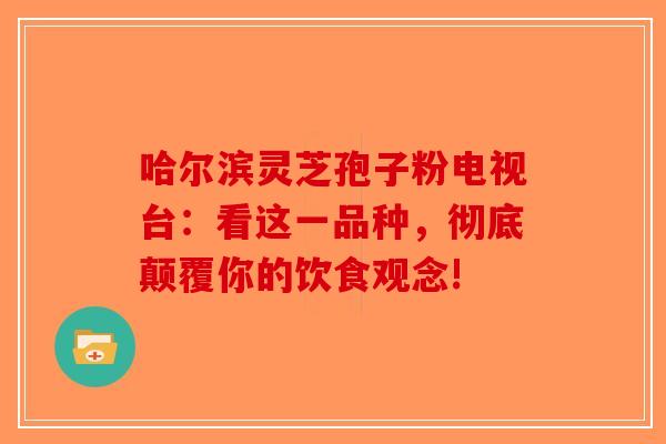 哈尔滨灵芝孢子粉电视台：看这一品种，彻底颠覆你的饮食观念!