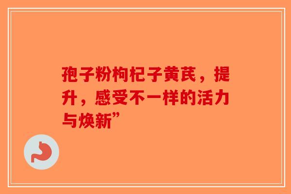 孢子粉枸杞子黄芪，提升，感受不一样的活力与焕新”