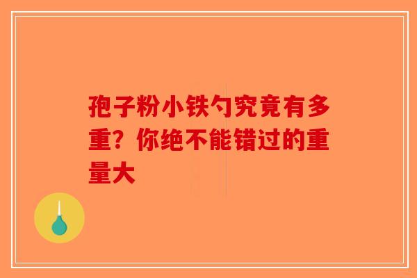 孢子粉小铁勺究竟有多重？你绝不能错过的重量大