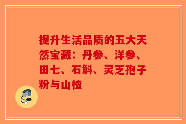 提升生活品质的五大天然宝藏：丹参、洋参、田七、石斛、灵芝孢子粉与山楂