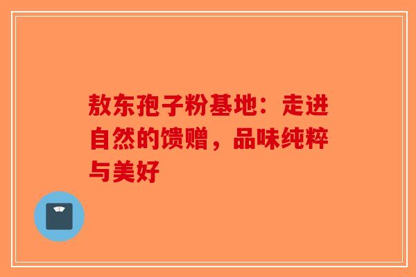 敖东孢子粉基地：走进自然的馈赠，品味纯粹与美好