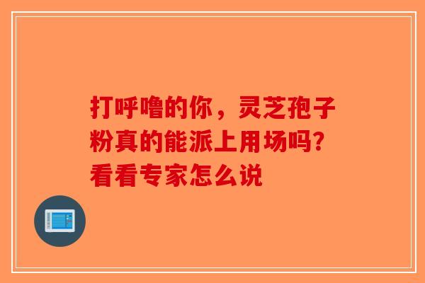 打呼噜的你，灵芝孢子粉真的能派上用场吗？看看专家怎么说