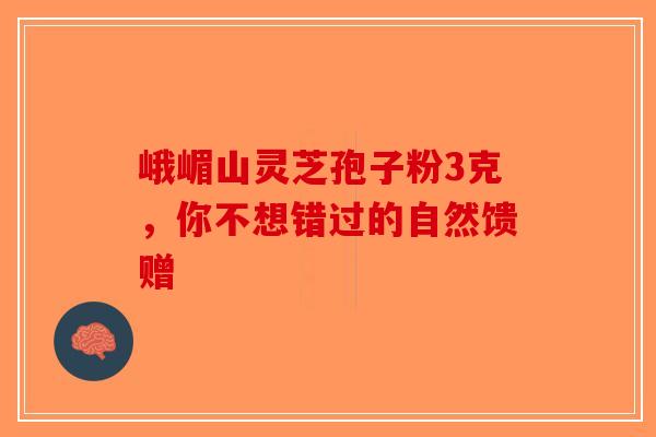 峨嵋山灵芝孢子粉3克，你不想错过的自然馈赠