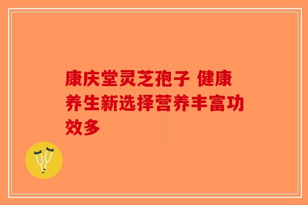 康庆堂灵芝孢子 健康养生新选择营养丰富功效多