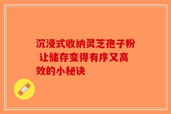 沉浸式收纳灵芝孢子粉 让储存变得有序又高效的小秘诀